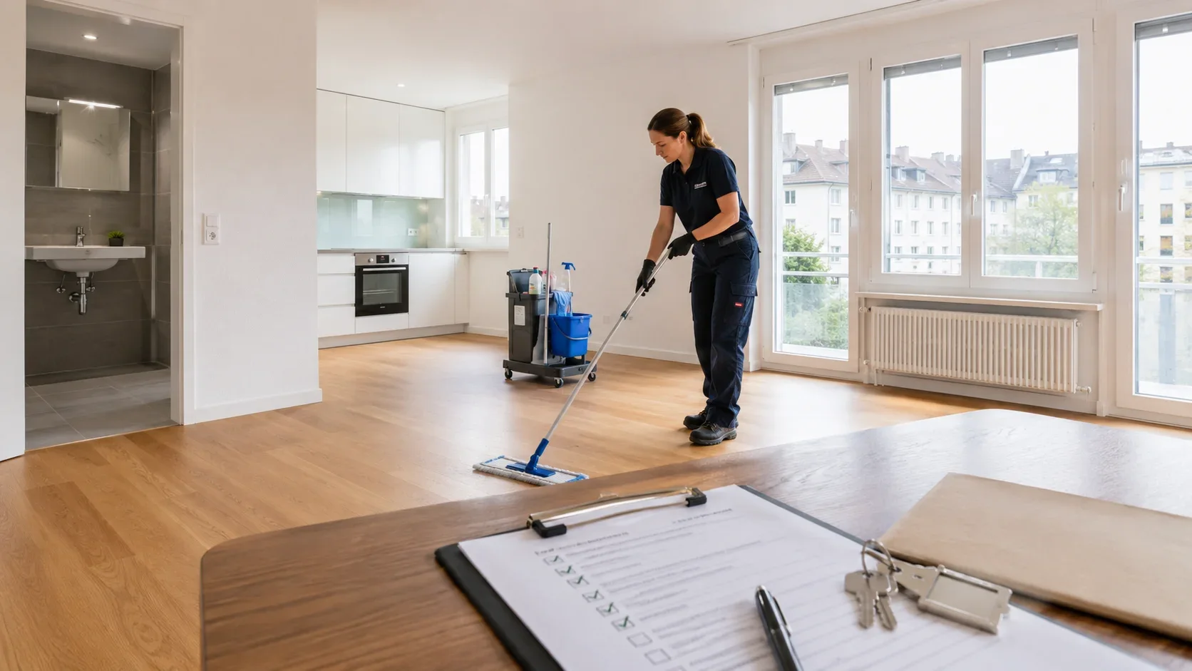 Professionelle Wohnungsreinigung Zürich vor der Wohnungsabnahme mit Checkliste